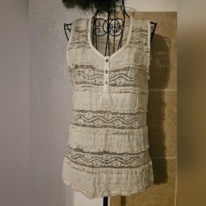 Vero Moda Lace and Crinkle Top